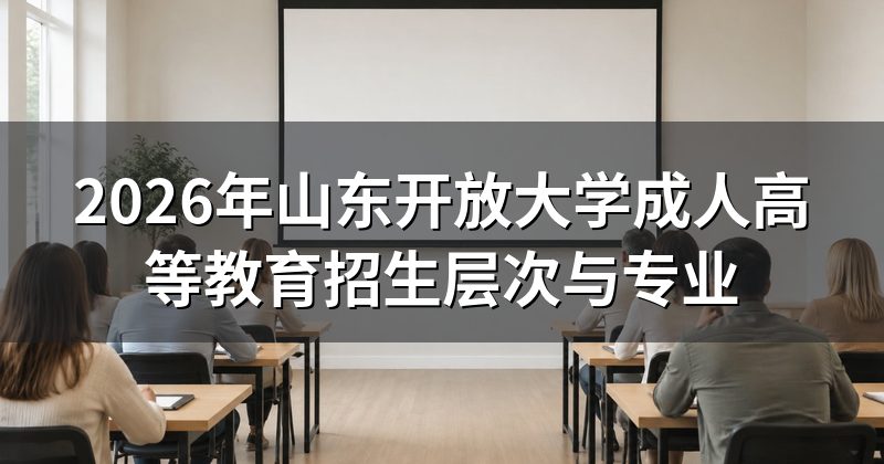 2026年山东开放大学成人高等教育招生层次与专业