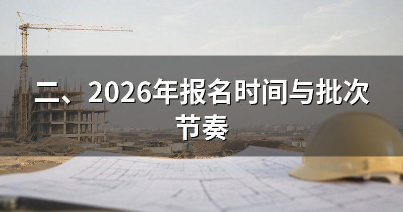 二、2026年报名时间与批次节奏