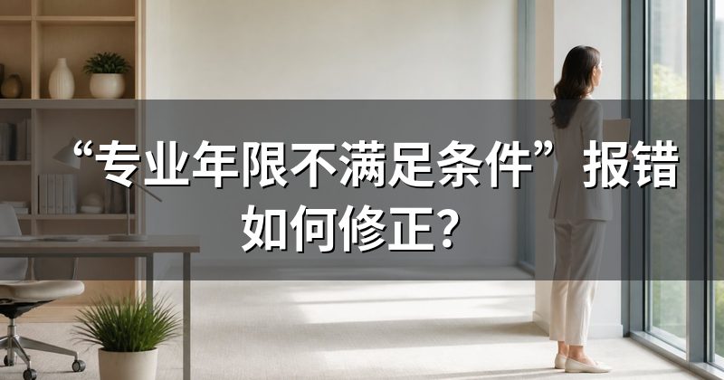 “专业年限不满足条件”报错如何修正?