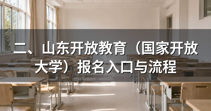 二、山东开放教育(国家开放大学)报名入口与流程