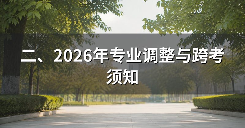 二、2026年专业调整与跨考须知