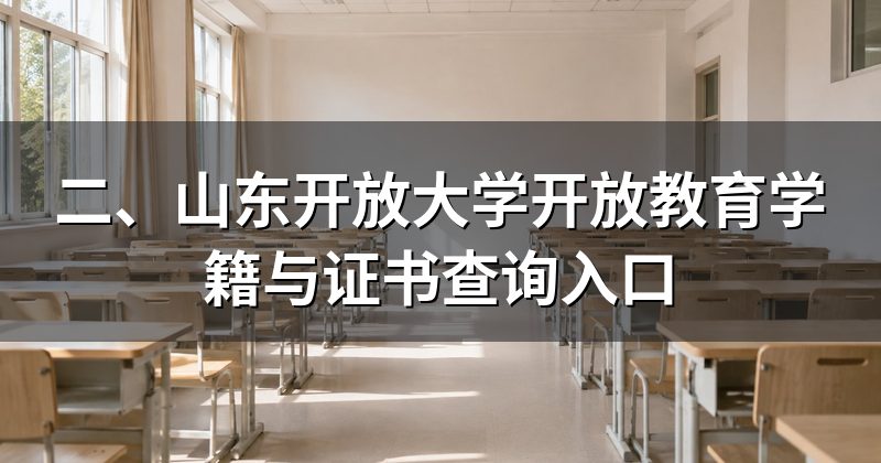 二、山东开放大学开放教育学籍与证书查询入口