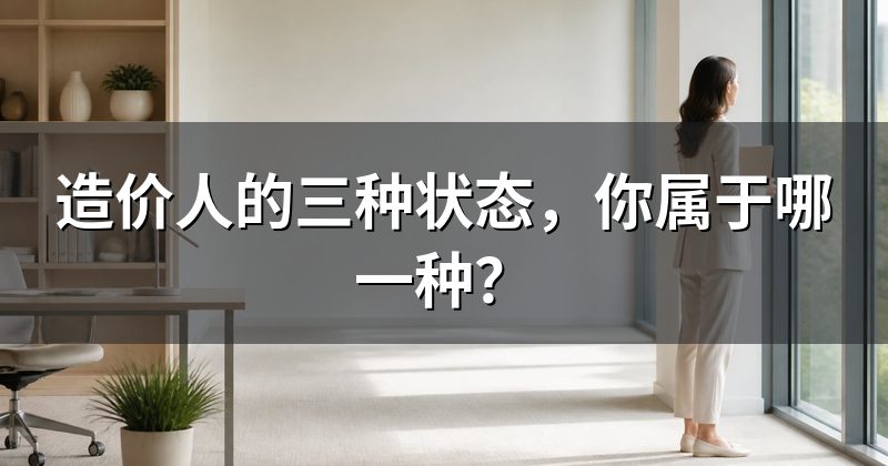 造价人的三种状态,你属于哪一种?