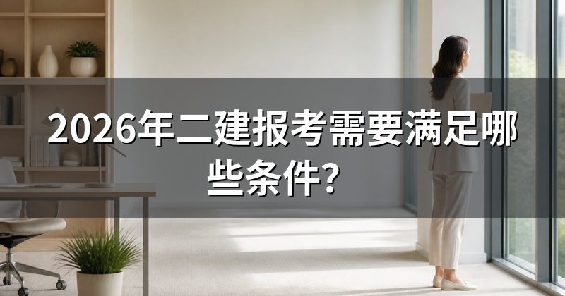 2026年二建报考需要满足哪些条件？