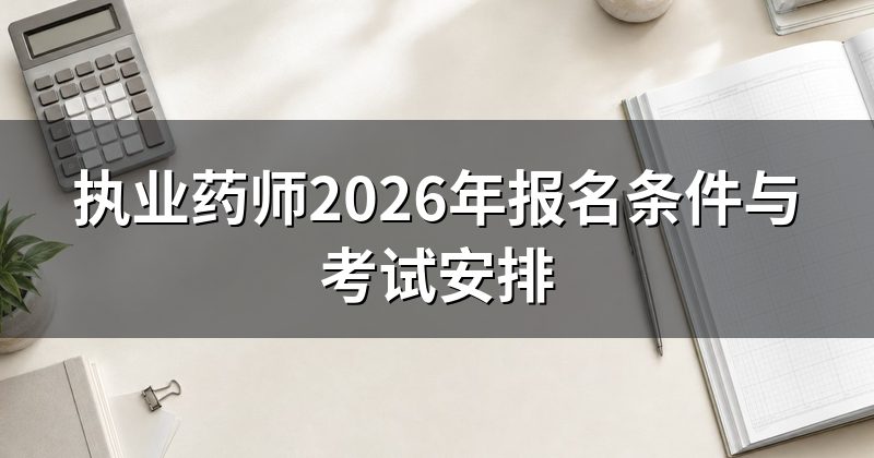 执业药师2026年报名条件与考试安排