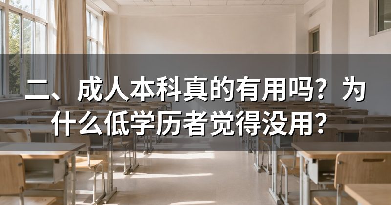 二、成人本科真的有用吗?为什么低学历者觉得没用?