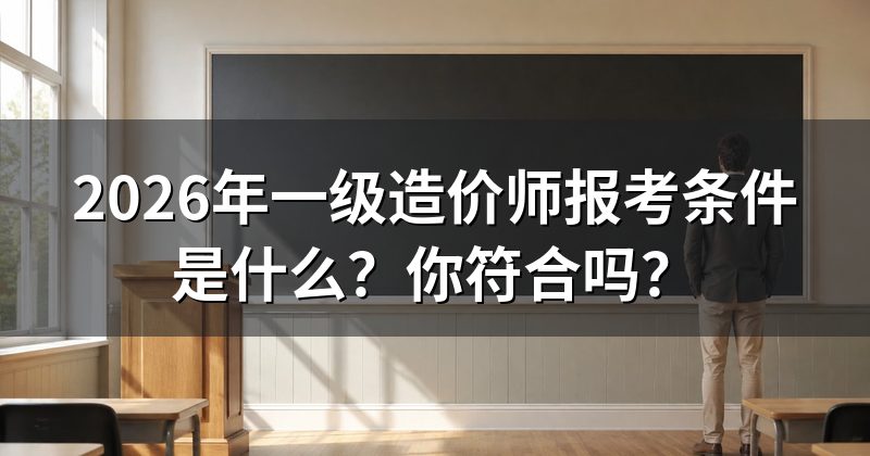 2026年一级造价师报考条件是什么?你符合吗?
