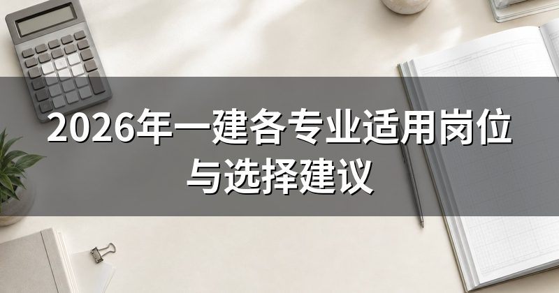2026年一建各专业适用岗位与选择建议