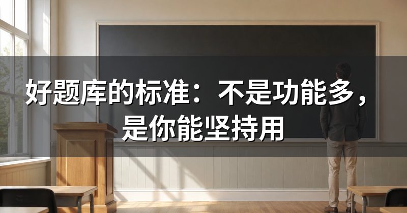 好题库的标准:不是功能多,是你能坚持用