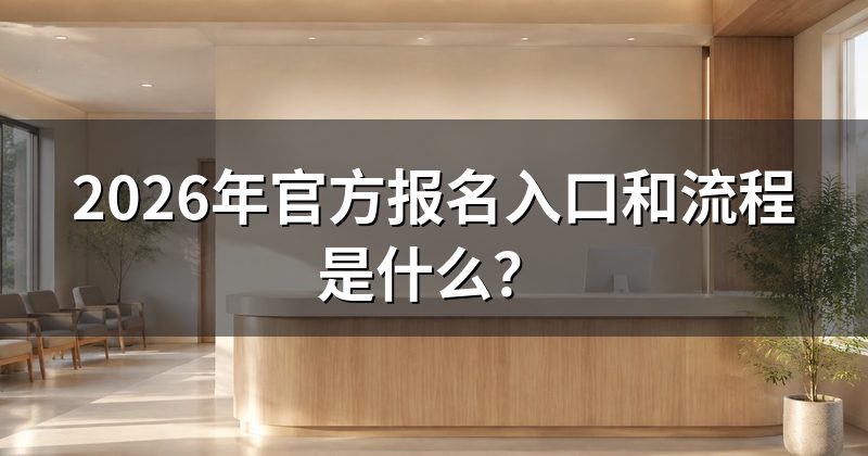 2026年官方报名入口和流程是什么?