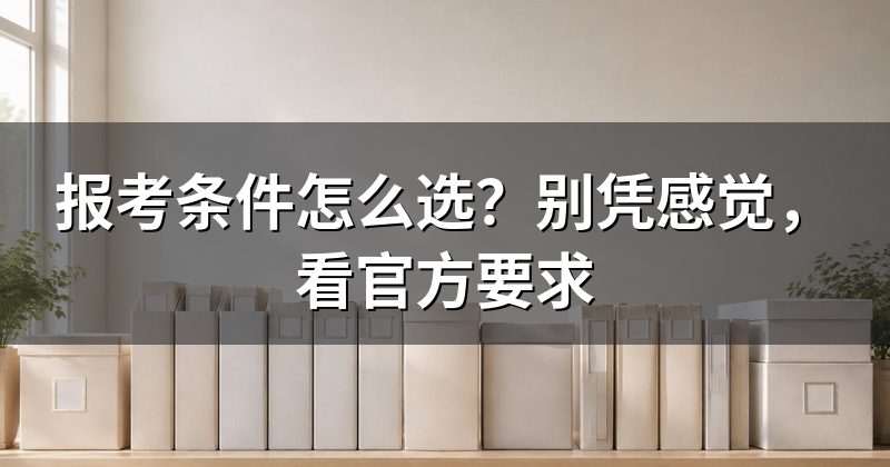 报考条件怎么选？别凭感觉，看官方要求