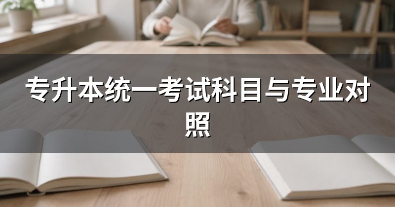 专升本统一考试科目与专业对照