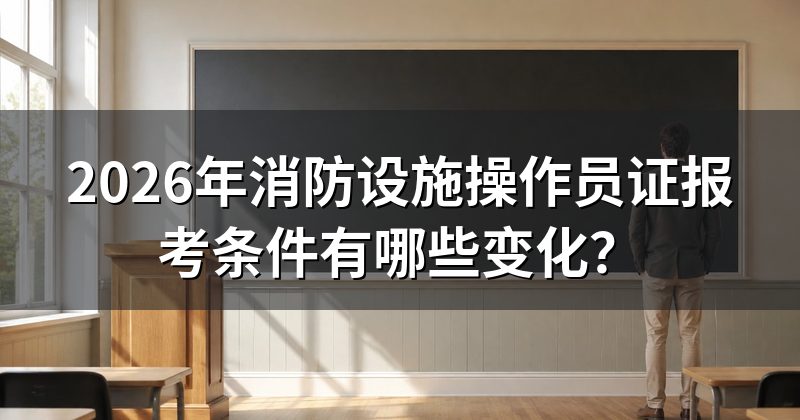 2026年消防设施操作员证报考条件有哪些变化?