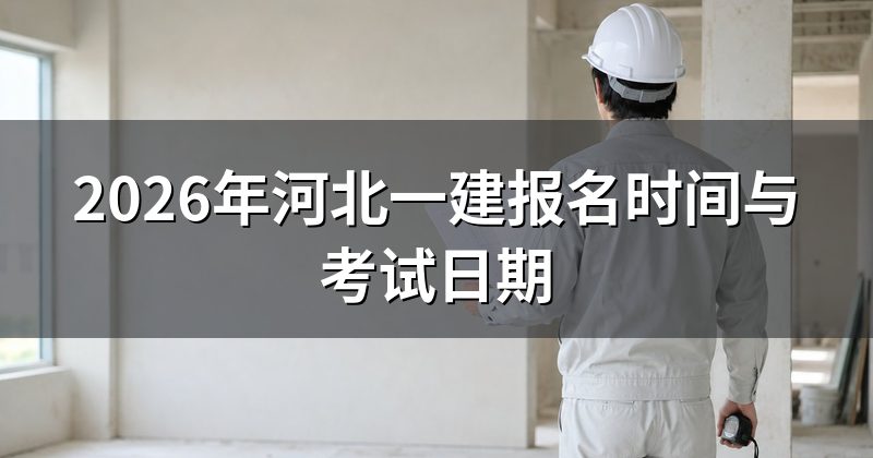2026年河北一建报名时间与考试日期