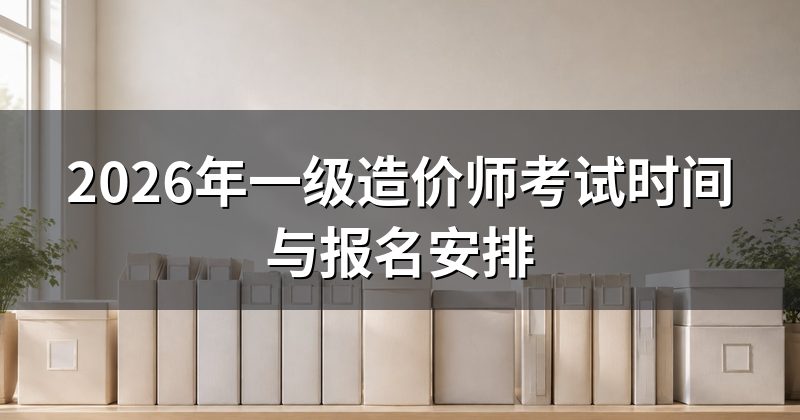 2026年一级造价师考试时间与报名安排