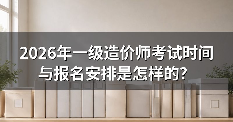 2026年一级造价师考试时间与报名安排是怎样的？