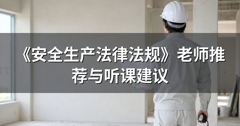 《安全生产法律法规》老师推荐与听课建议