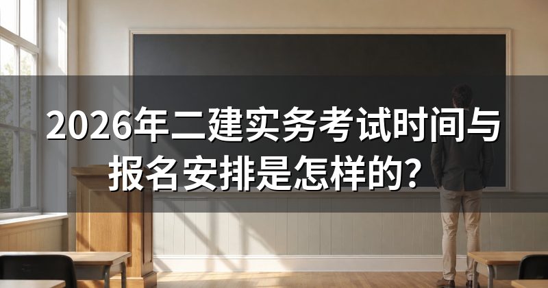 2026年二建实务考试时间与报名安排是怎样的?