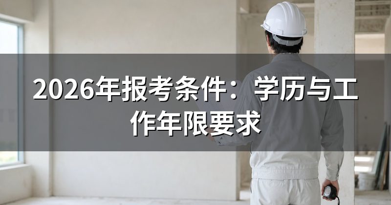 2026年报考条件：学历与工作年限要求