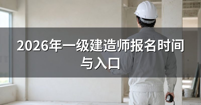 2026年一级建造师报名时间与入口