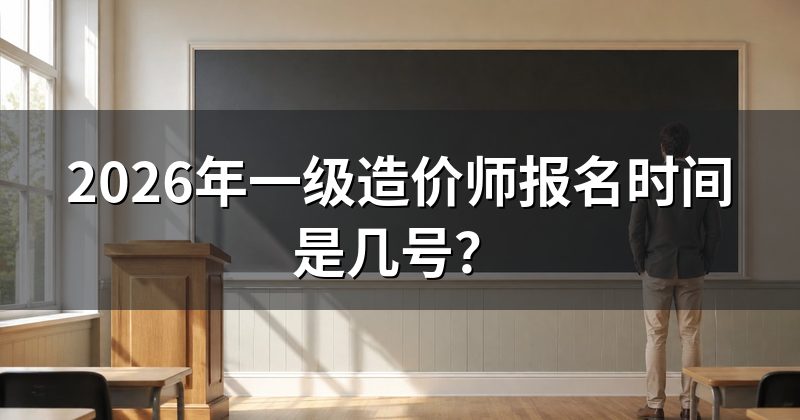 2026年一级造价师报名时间是几号?