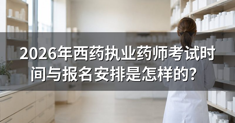 2026年西药执业药师考试时间与报名安排是怎样的？