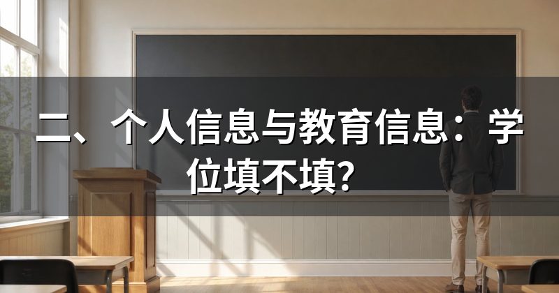 二、个人信息与教育信息:学位填不填?