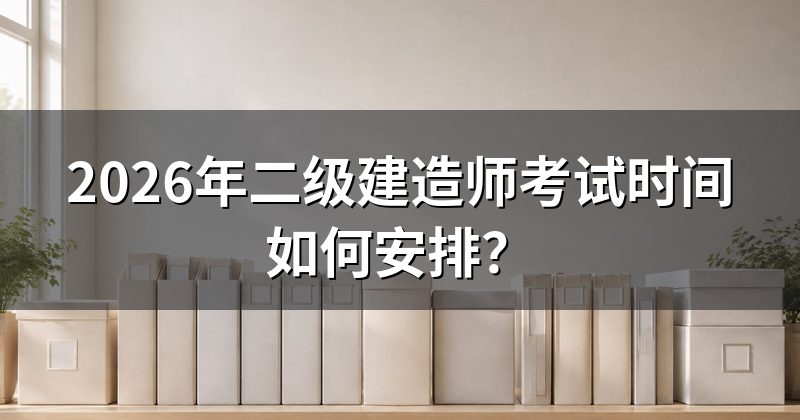 2026年二级建造师考试时间如何安排?