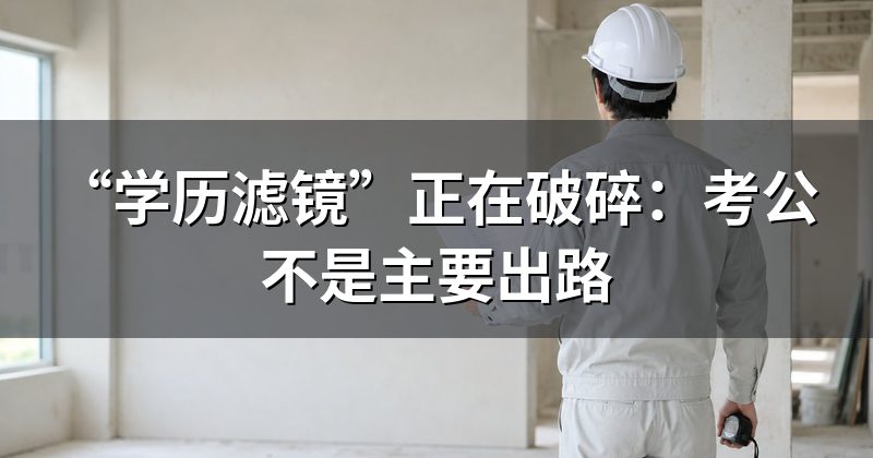 “学历滤镜”正在破碎：考公不是主要出路