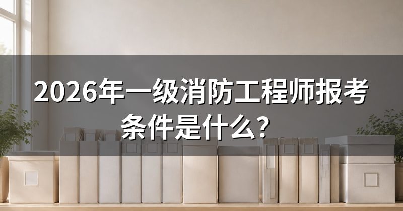 2026年一级消防工程师报考条件是什么？