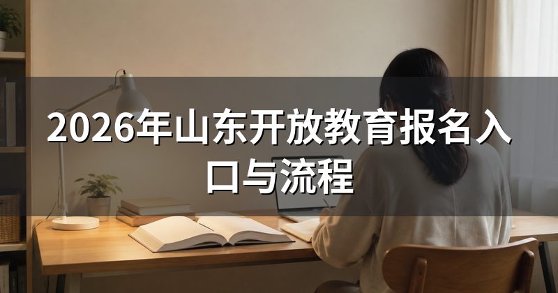 2026年山东开放教育报名入口与流程