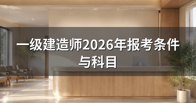 一级建造师2026年报考条件与科目