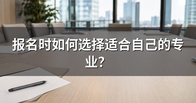 报名时如何选择适合自己的专业?