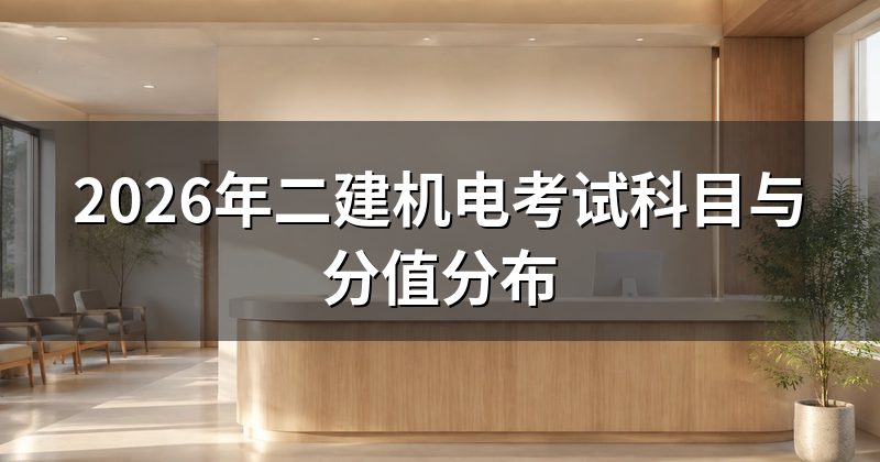 2026年二建机电考试科目与分值分布