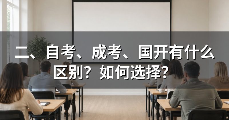 二、自考、成考、国开有什么区别？如何选择？