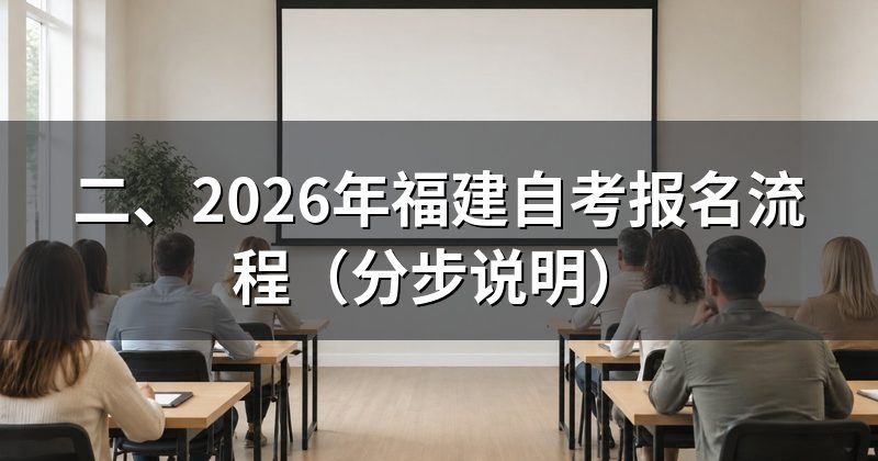 二、2026年福建自考报名流程(分步说明)