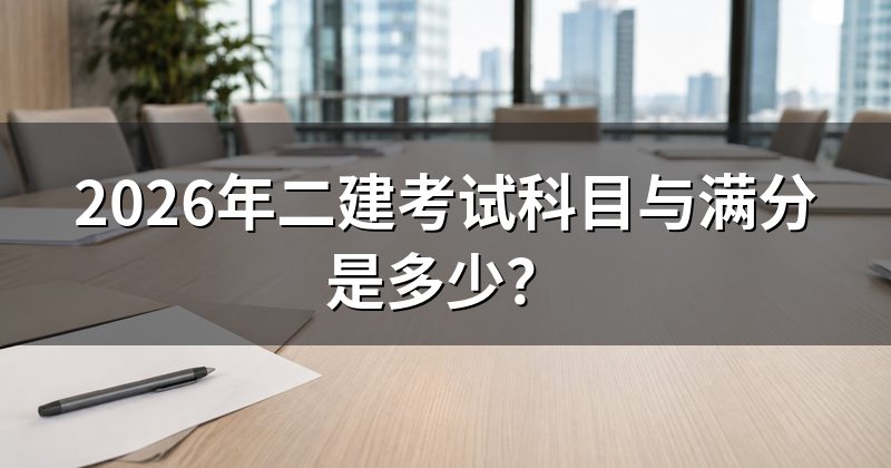 2026年二建考试科目与满分是多少?