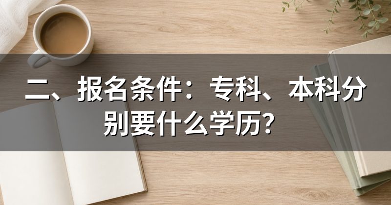 二、报名条件:专科、本科分别要什么学历?