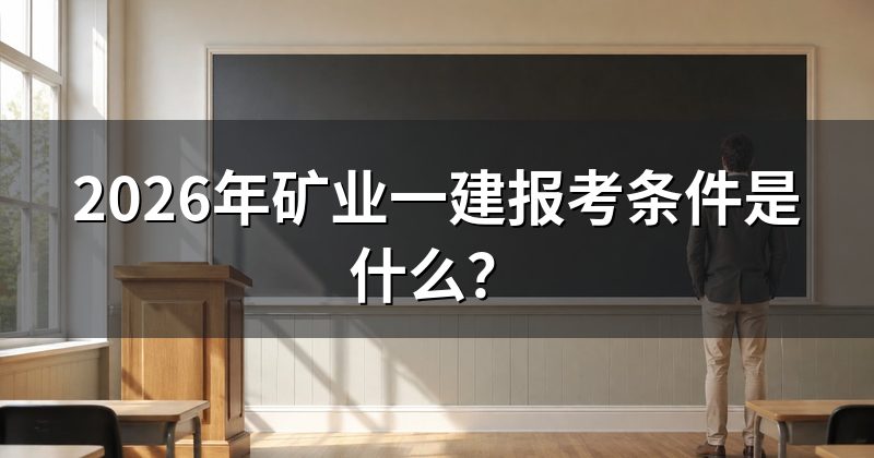 2026年矿业一建报考条件是什么?