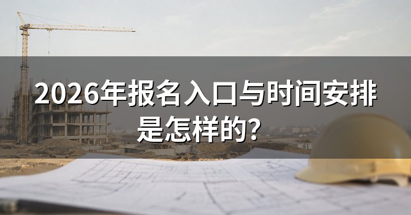 2026年报名入口与时间安排是怎样的?