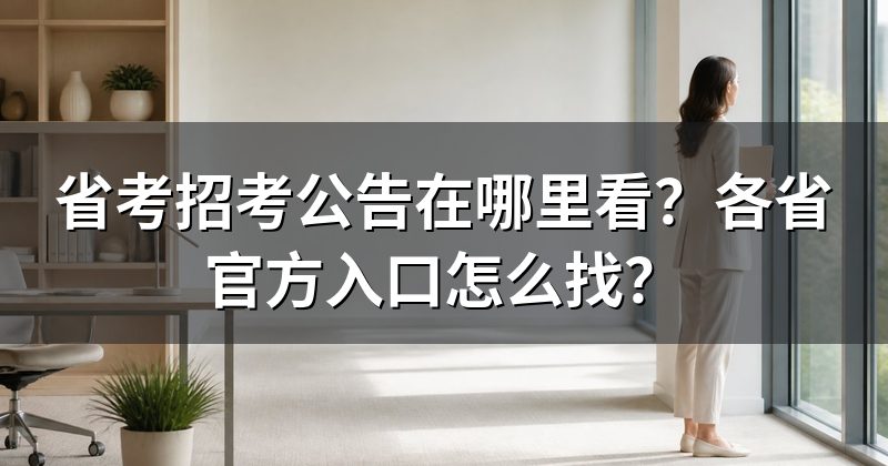 省考招考公告在哪里看?各省官方入口怎么找?
