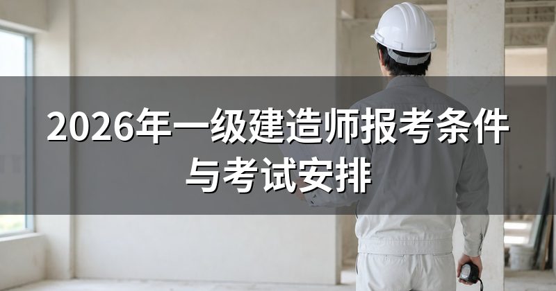 2026年一级建造师报考条件与考试安排