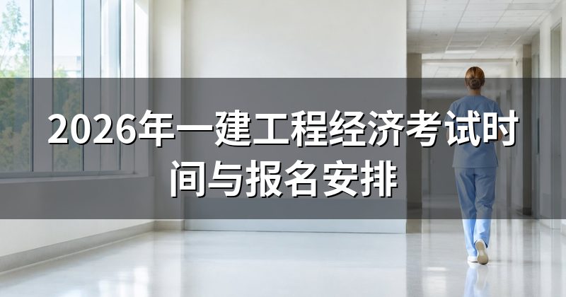 2026年一建工程经济考试时间与报名安排