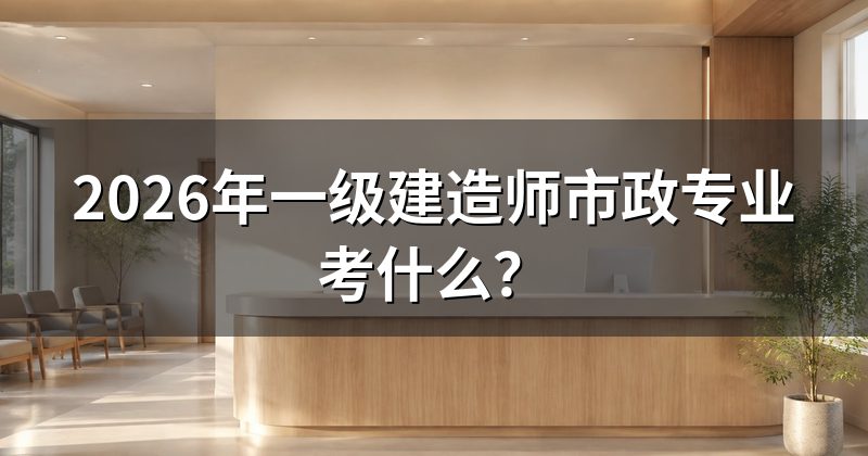 2026年一级建造师市政专业考什么?