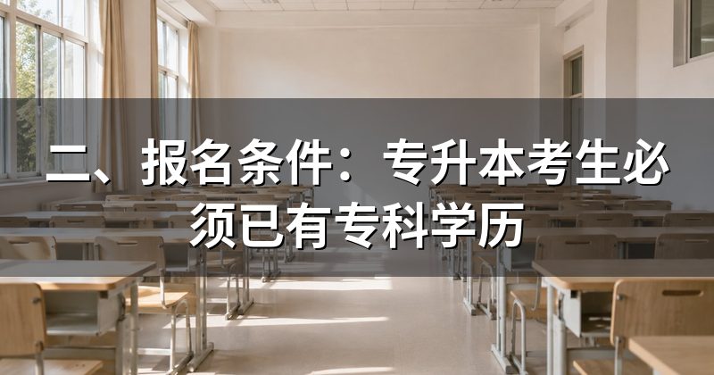 二、报名条件:专升本考生必须已有专科学历