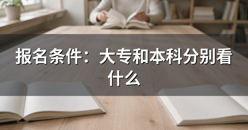 报名条件:大专和本科分别看什么