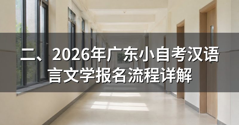 二、2026年广东小自考汉语言文学报名流程详解