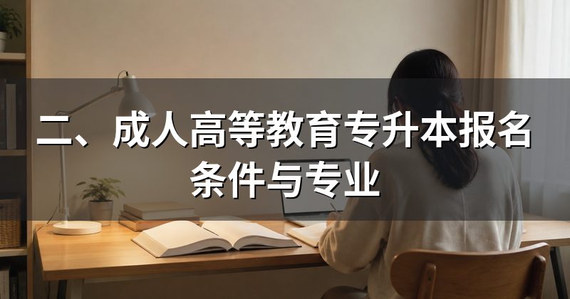 二、成人高等教育专升本报名条件与专业