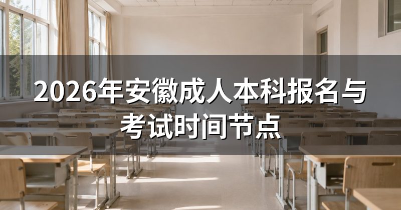 2026年安徽成人本科报名与考试时间节点