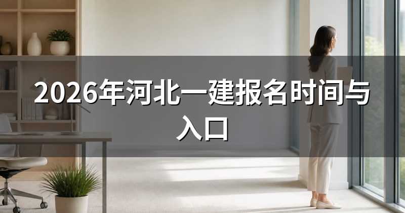 2026年河北一建报名时间与入口